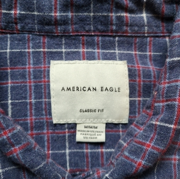 American Eagle Men's Flannel Classic Fit Size Medium - Picture 3 of 5